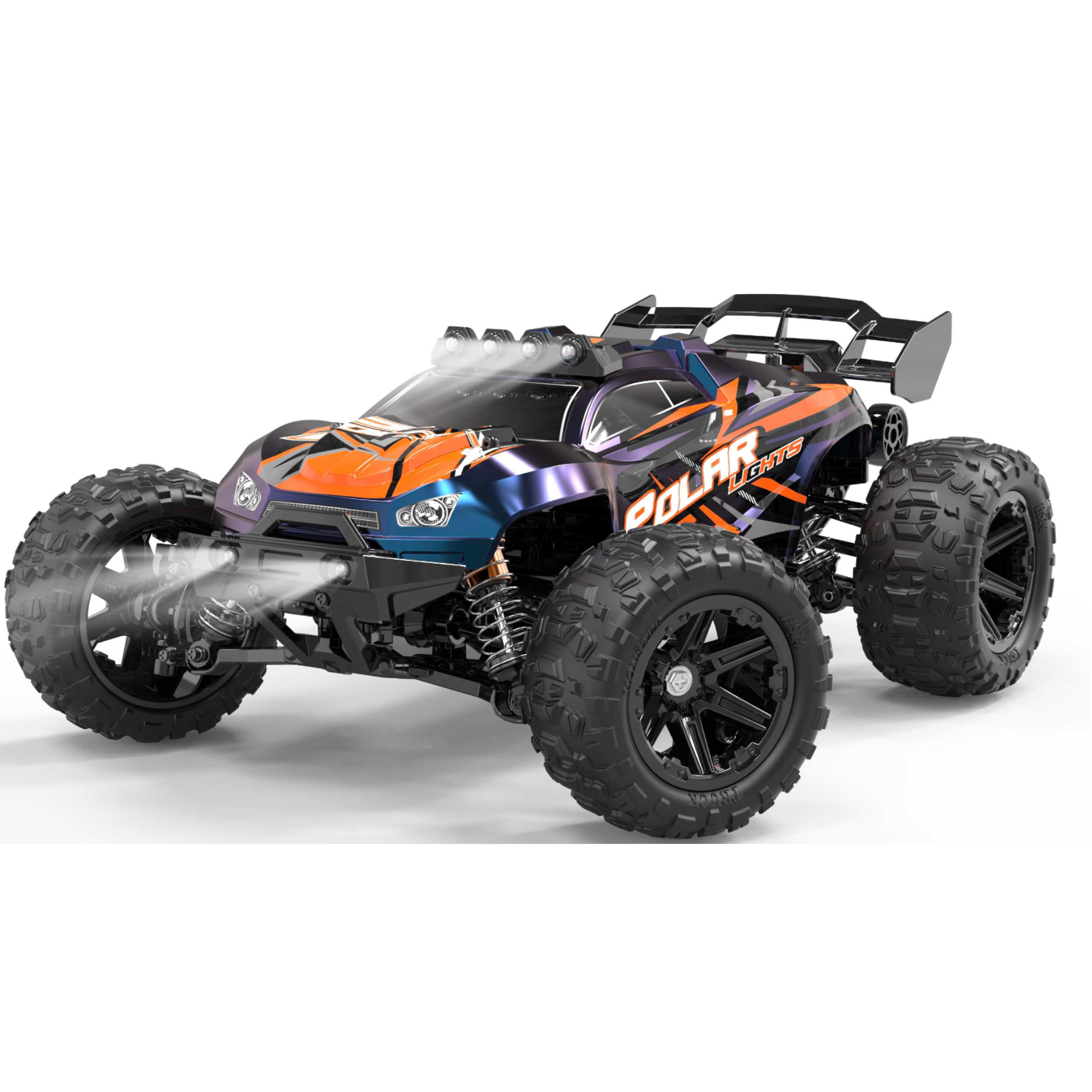 Auto a Control Remoto • Raptor Monster Truck 4x4 • 40 Km/h • Naranjo/Morado [PREVENTA]