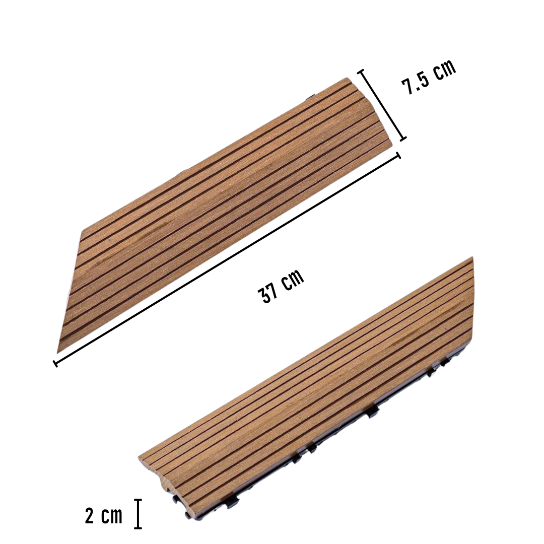 Borde Piso Deck WPC Terraza • Encastrable Modular Outdoor • 30x7.5x2cm