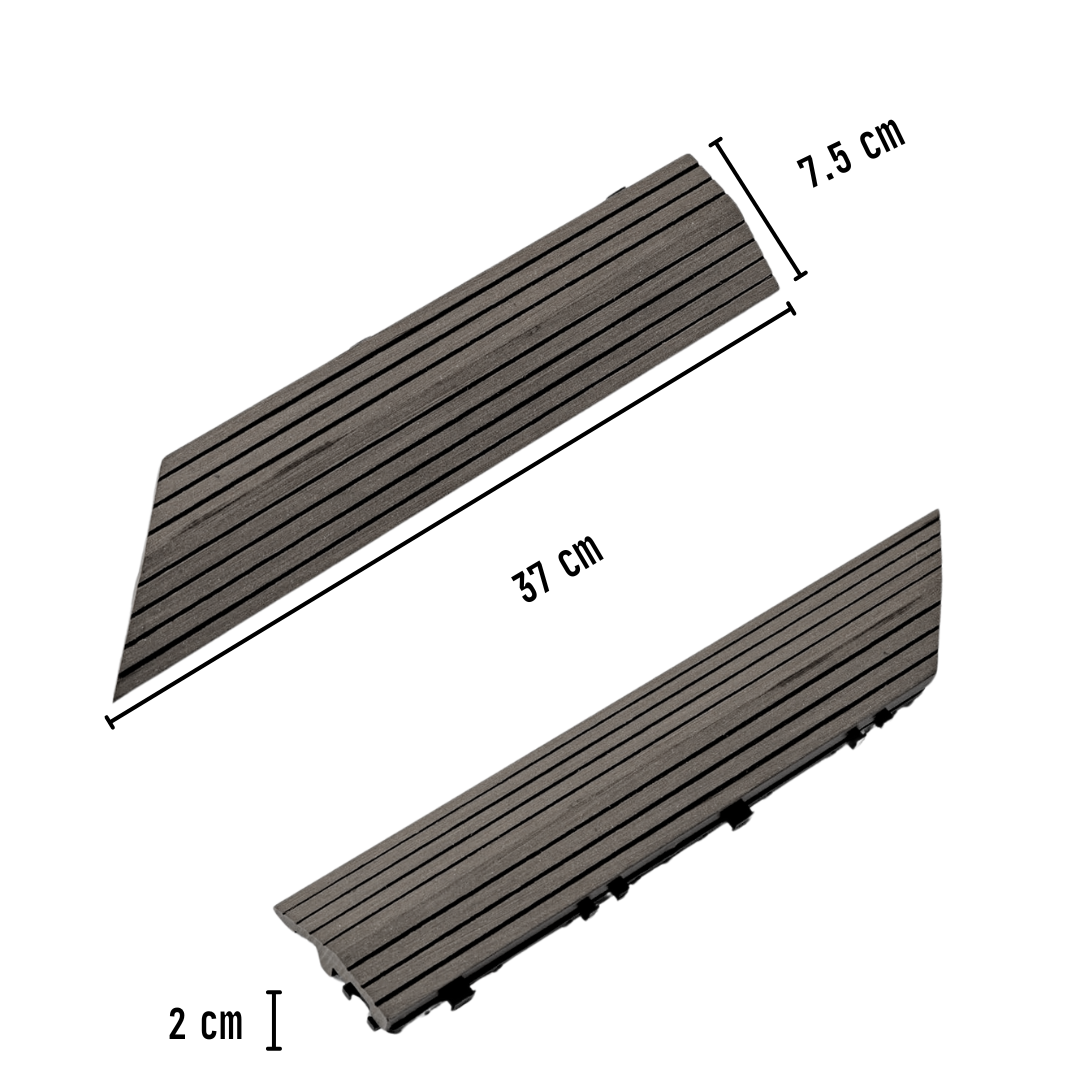 Borde Piso Deck WPC Terraza • Encastrable Modular Outdoor • 30x7.5x2cm