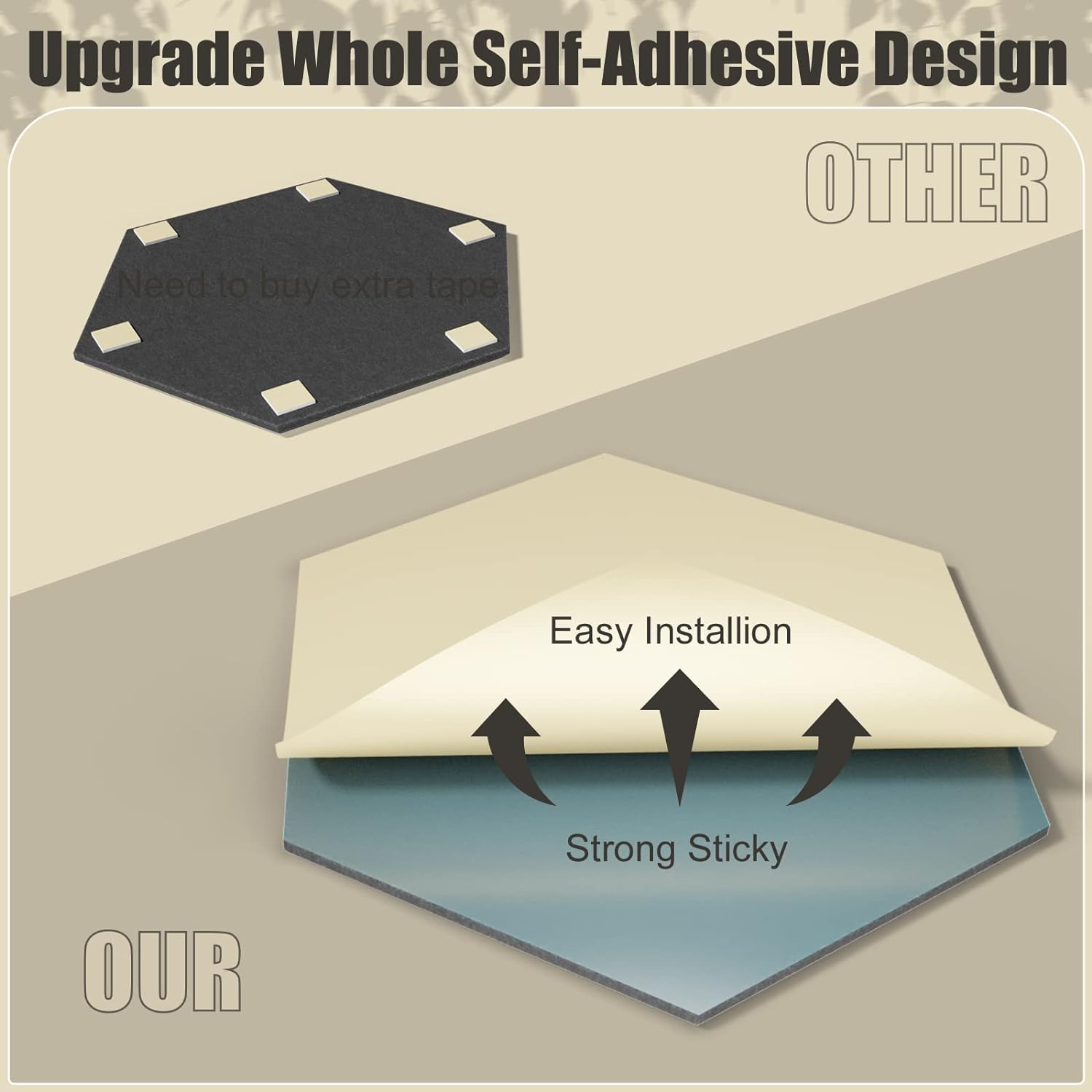 Panel Acústico Hexagonal • AutoAdhesivo • Pack x6 • 0.5 m2 • Celeste
