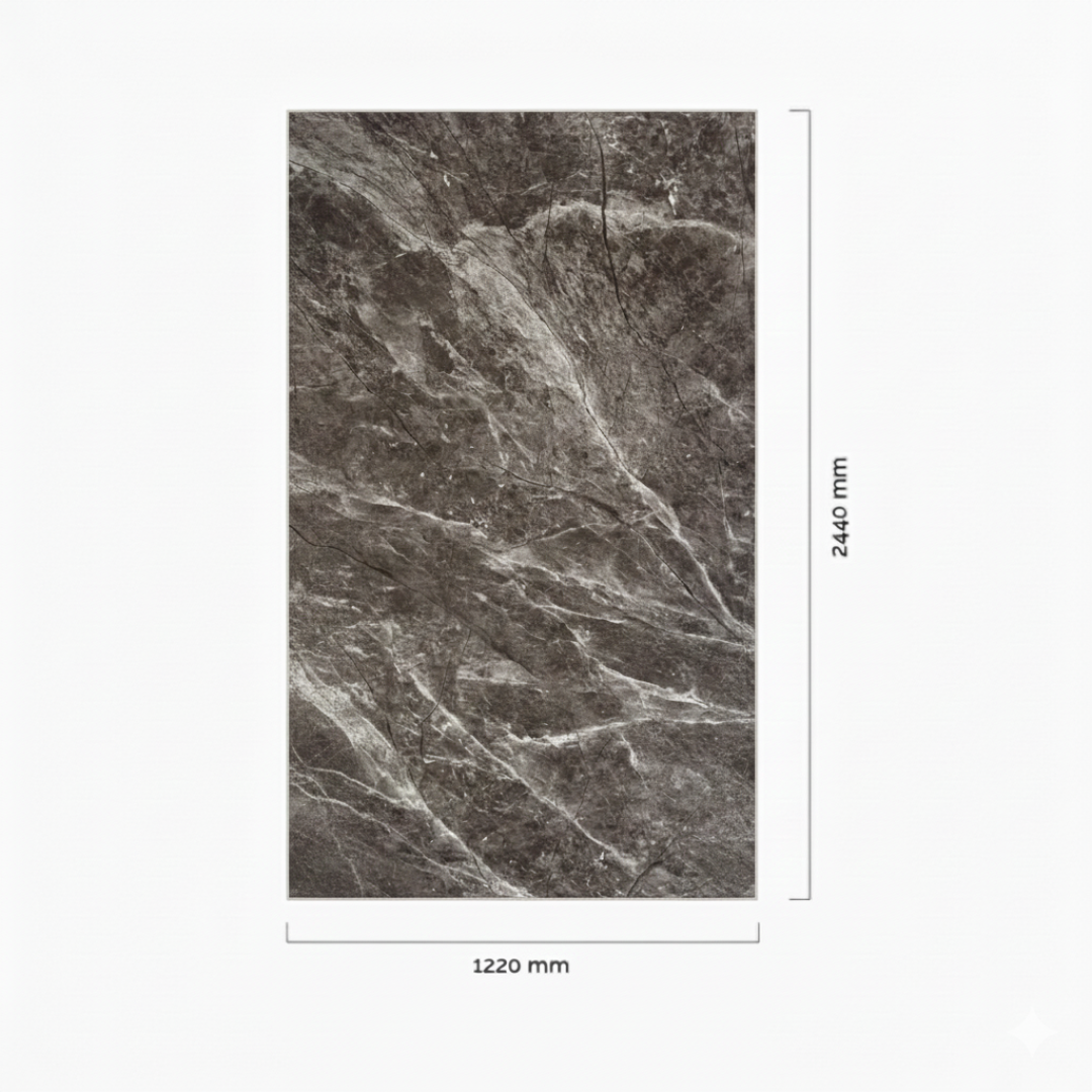 Revestimiento interior • Panel Mármol PVC • 244x122x0.3cm • Gris sublime