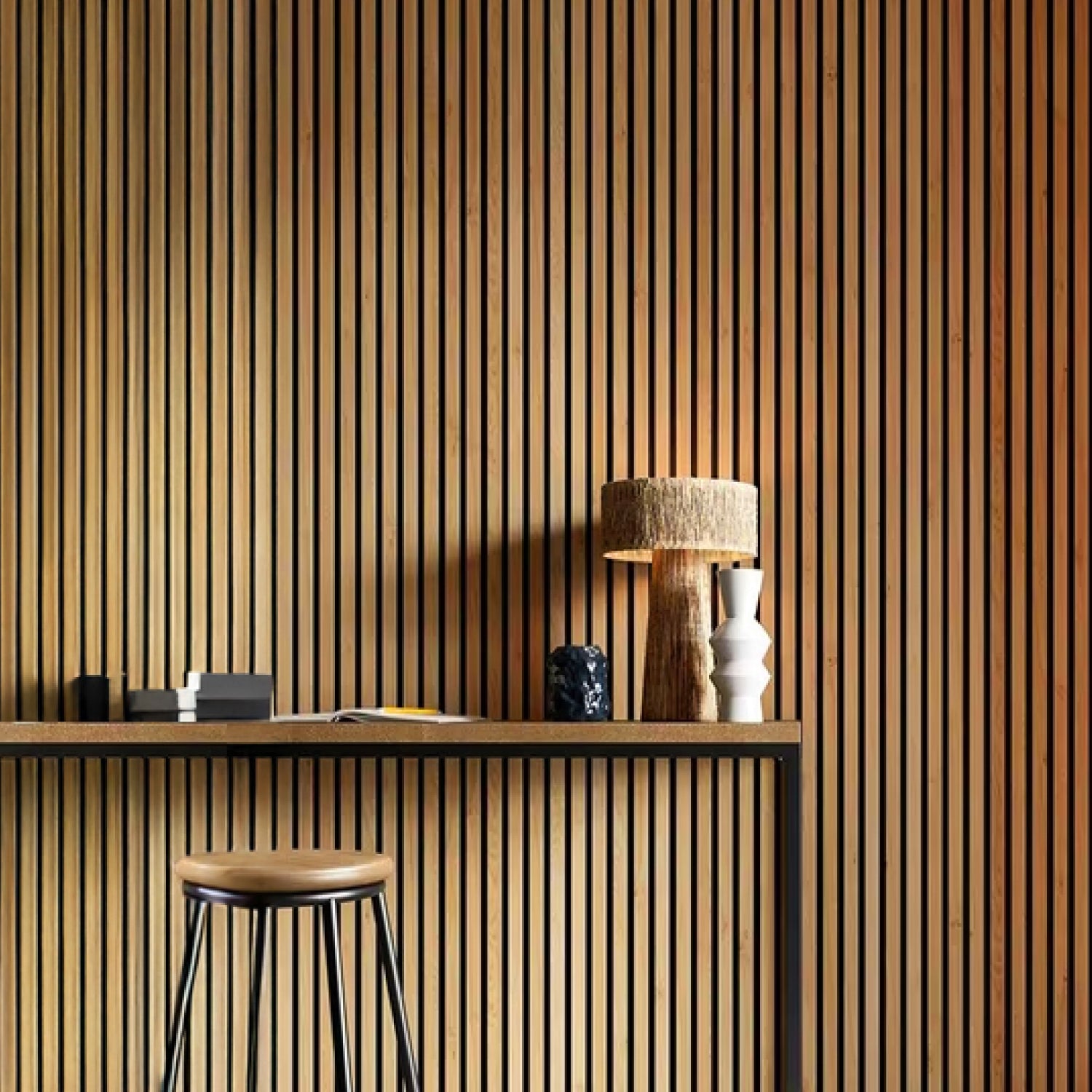 Revestimiento interior • WPC Wall Panel • Negro/Madera • 20.5x290x1.5cm • [Preventa]