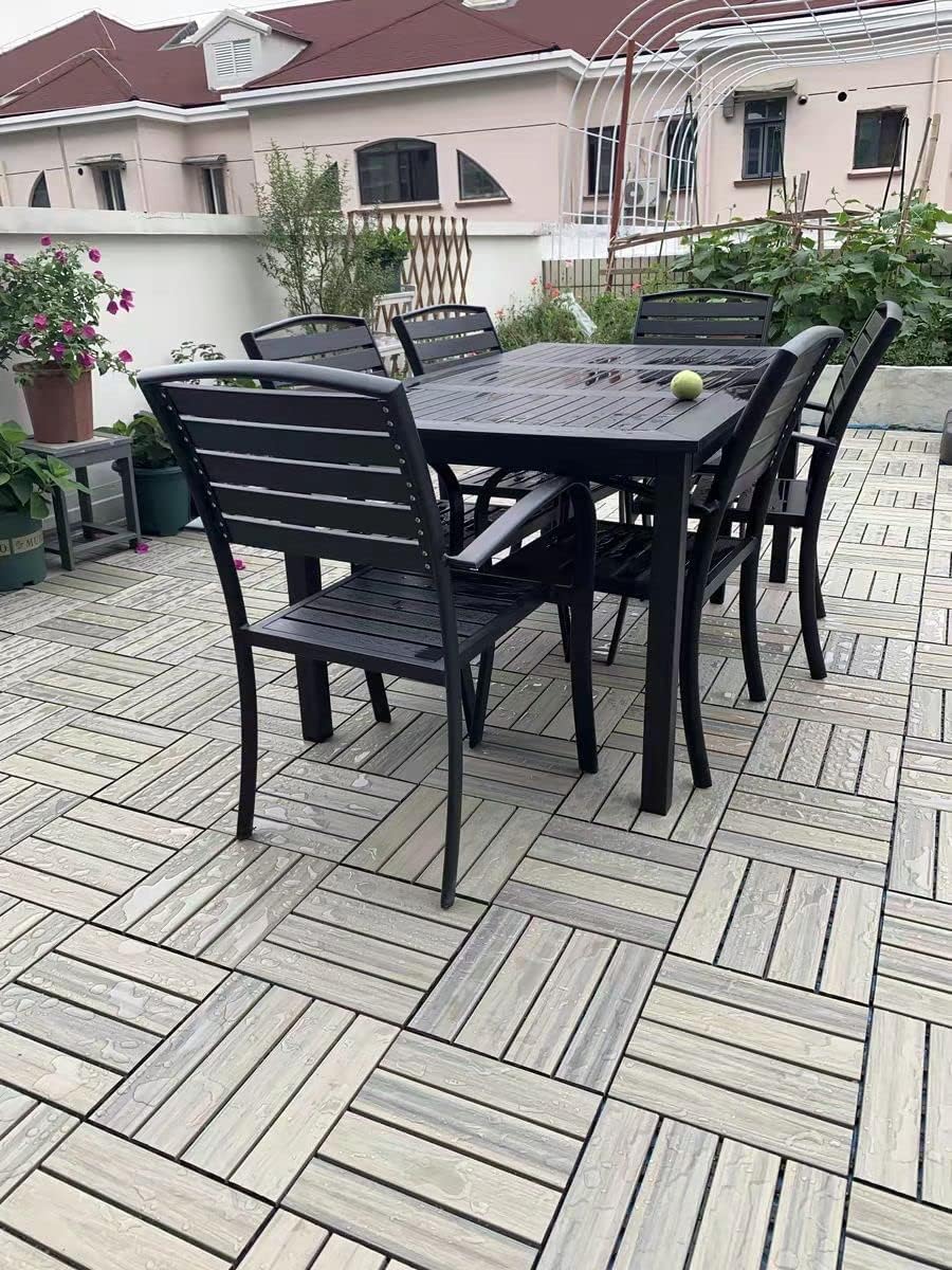 Piso Deck WPC Terraza • Chocolate • Encastrable Modular Outdoor • 30x30x2cm • Terminación Lineal • Pack x44 Palmetas 4 m2