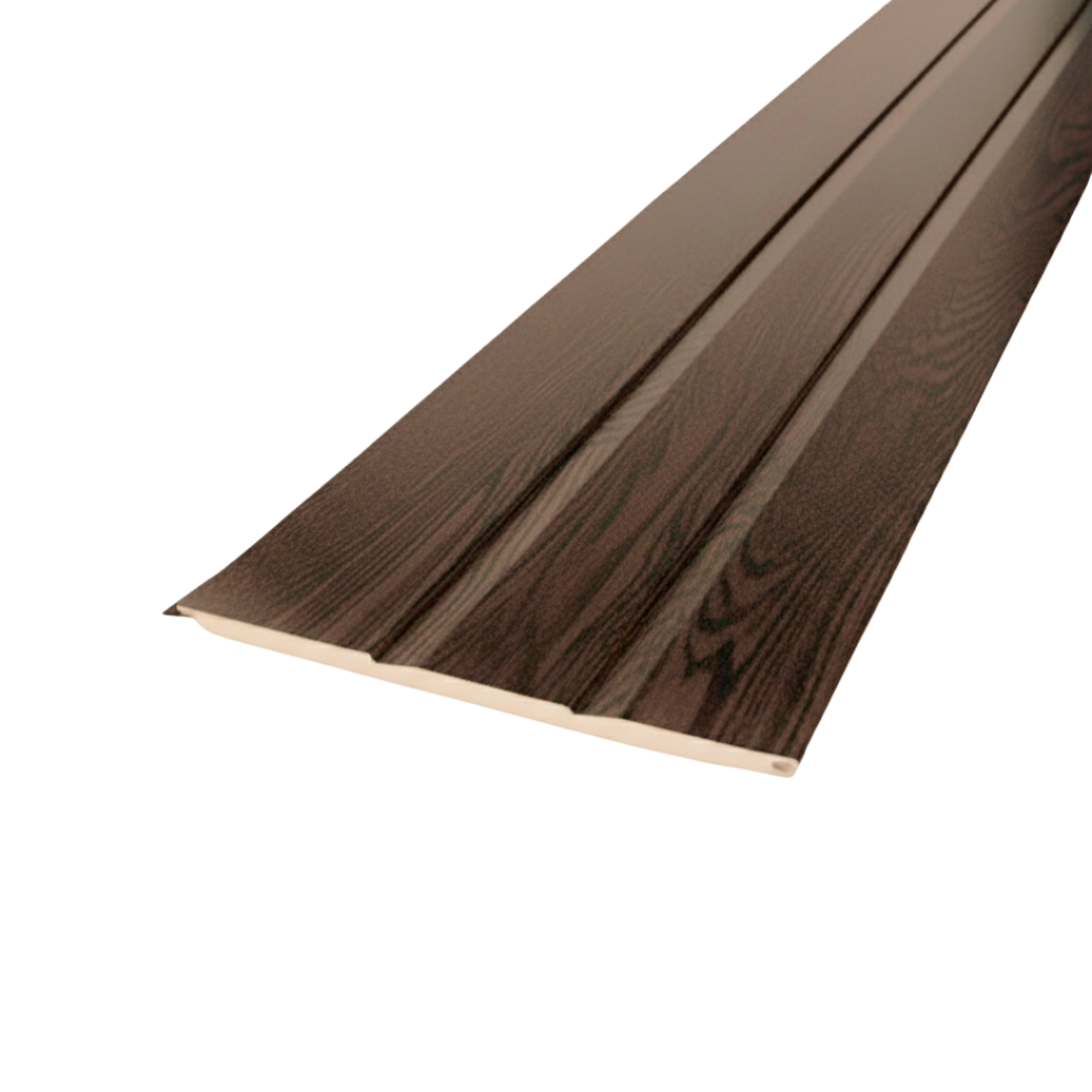 Revestimiento de Exterior Metal Siding • 290x38.3x1.6cm • Café Oscuro Texturado • Pack 8 unidades