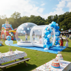 Casa de Burbujas Inflable • Juego Inflable Transparente con Túnel • 3m