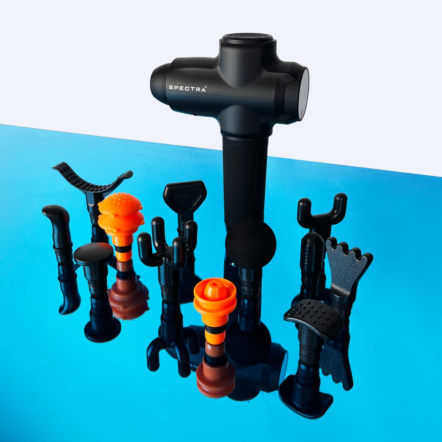 Pistola de masajes Spectra • Pack pro • 12 Cabezales