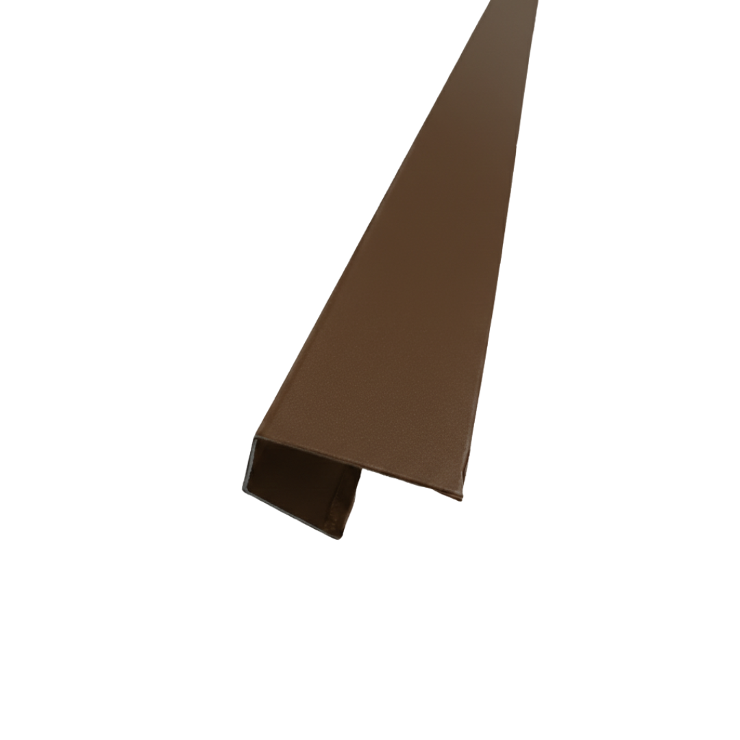 Perfil Borde Inicio/Final J • Café • Metal Siding • 290cm de largo