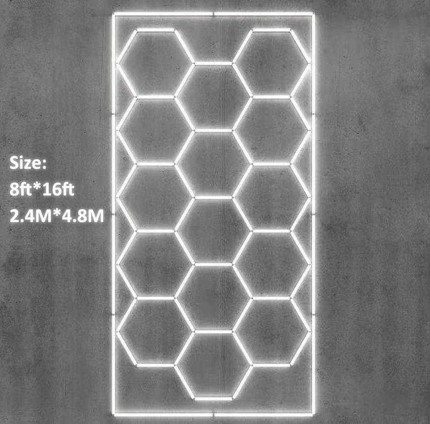Luz Led Spectra • Rack Hexagonal • 4.78x2.41 mts • 600 Watts • 15 Hexágonos + Rectángulo