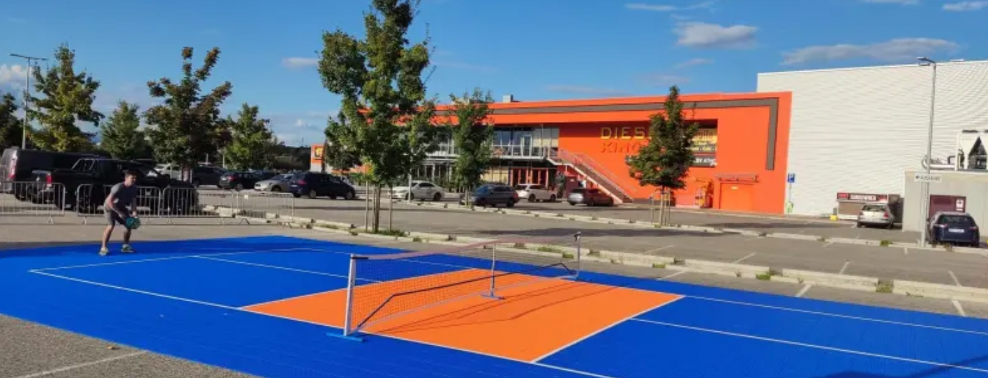 Pickleball • Cancha 10 x 20 mts • Piso Deportivo Modular Outdoor • Elastic Pro