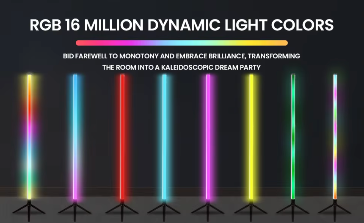 Lampara Led RGB  •  Pedestal Configurable  •  Pack Doble  •  1.1 mts altura