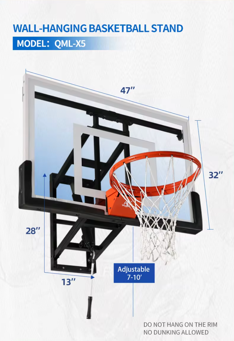 Tablero de Basketball Profesional • Empotrado Deslizamiento Vertical