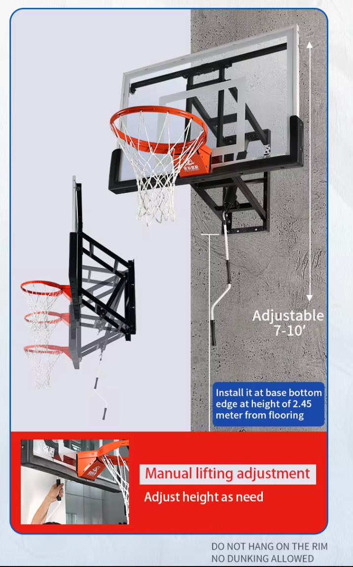 Tablero de Basketball Profesional • Empotrado Deslizamiento Vertical