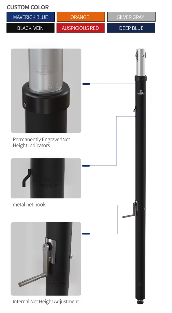 Volleyball Postes de Aluminio Profesional