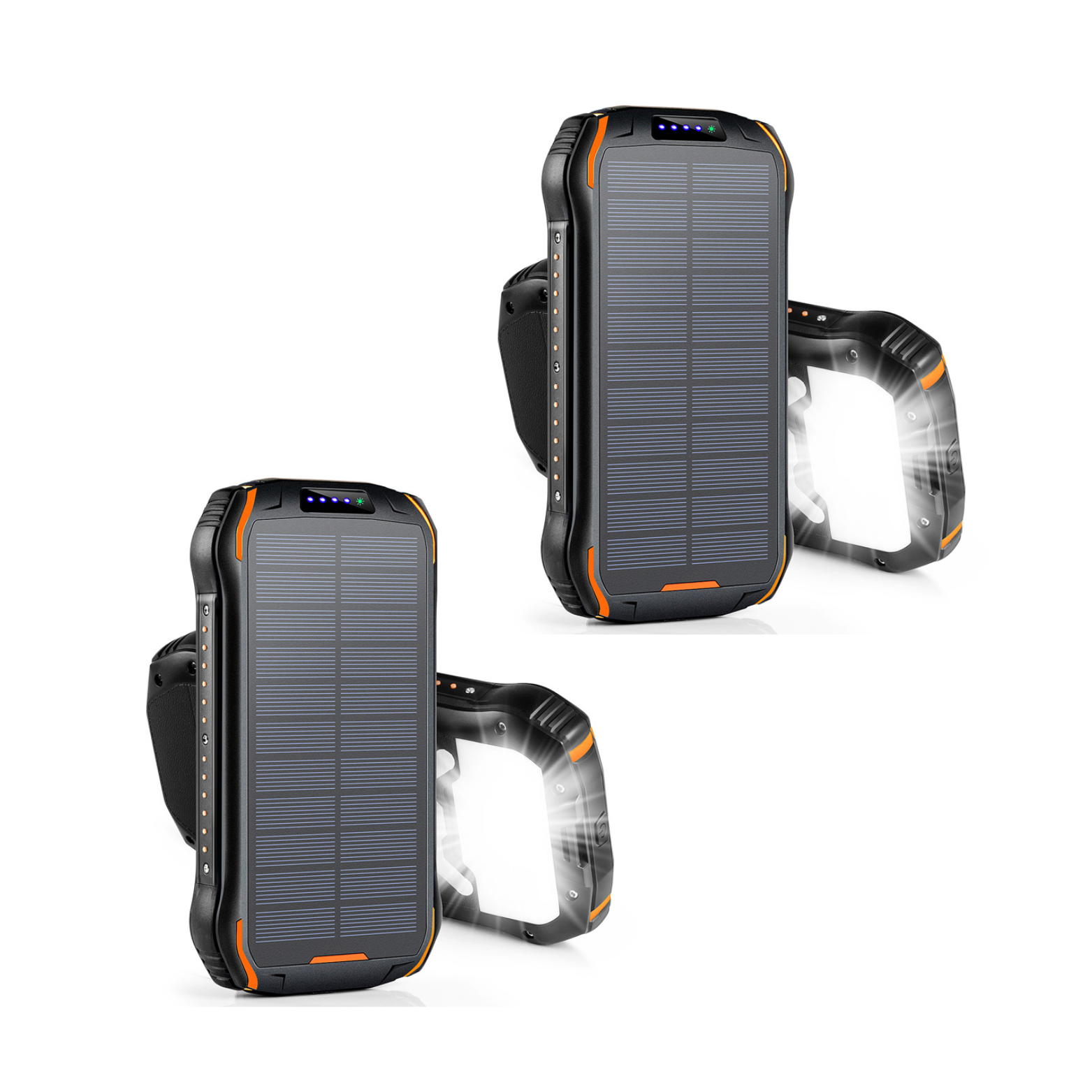 Cargador Solar Power Bank • Batería Solar Portátil • Carga Inalámbrica • Impermeable • Linterna • 26.800 mAh • Pack doble