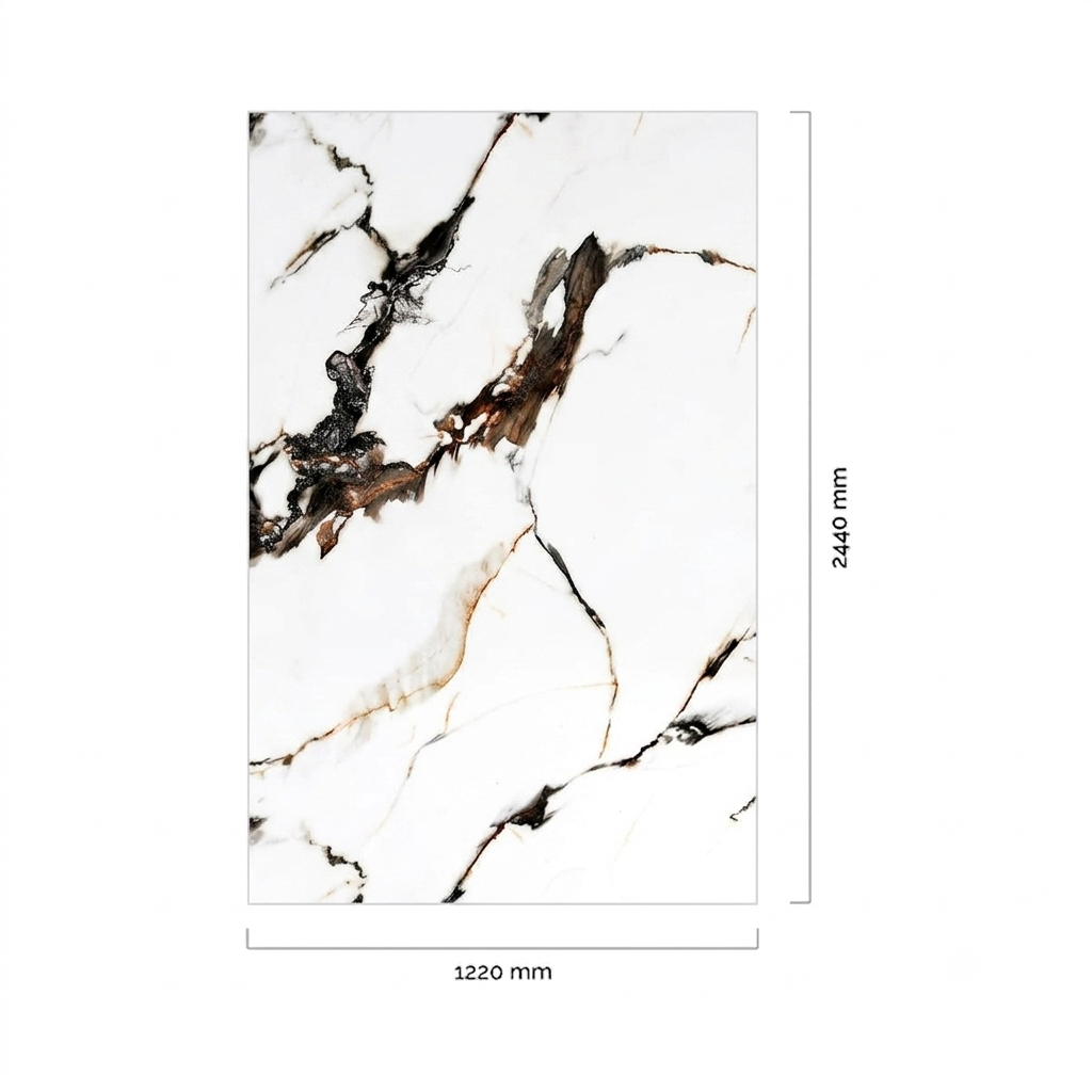 Revestimiento interior • Panel Mármol PVC • 244x122x0.3cm • Blanco Alba