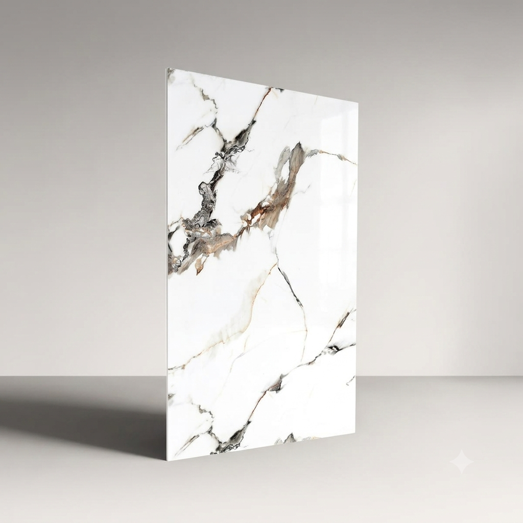 Revestimiento interior • Panel Mármol PVC • 244x122x0.3cm • Blanco Alba