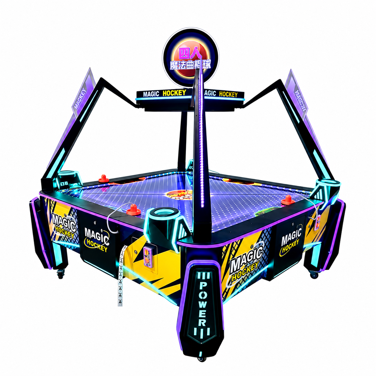 Mesa de Air Hockey Arcade Profesional 4 Personas • Iluminación Led • Magic Hockey