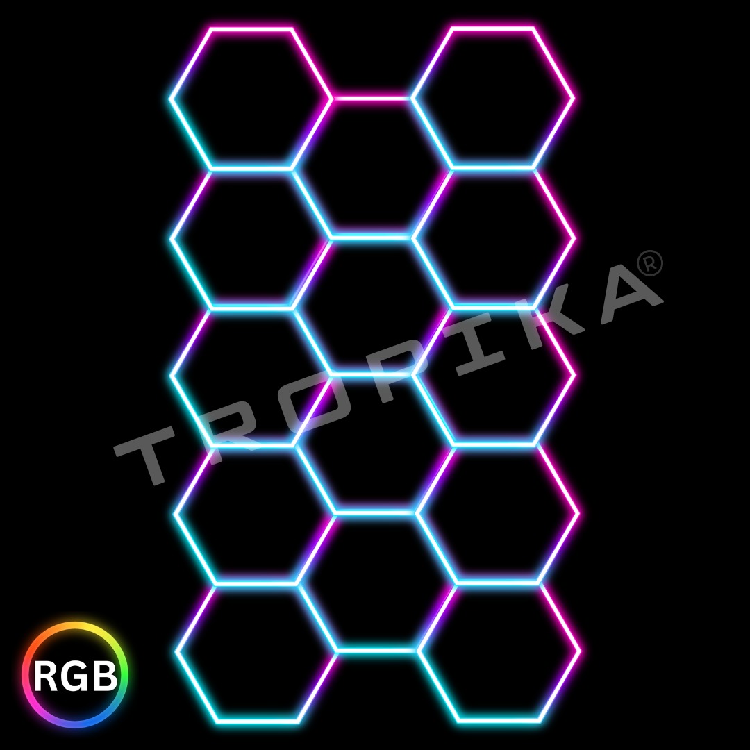 Luz Led Spectra RGB • Rack Hexagonal • 4.78x2.41 mts • 14 Hexágonos