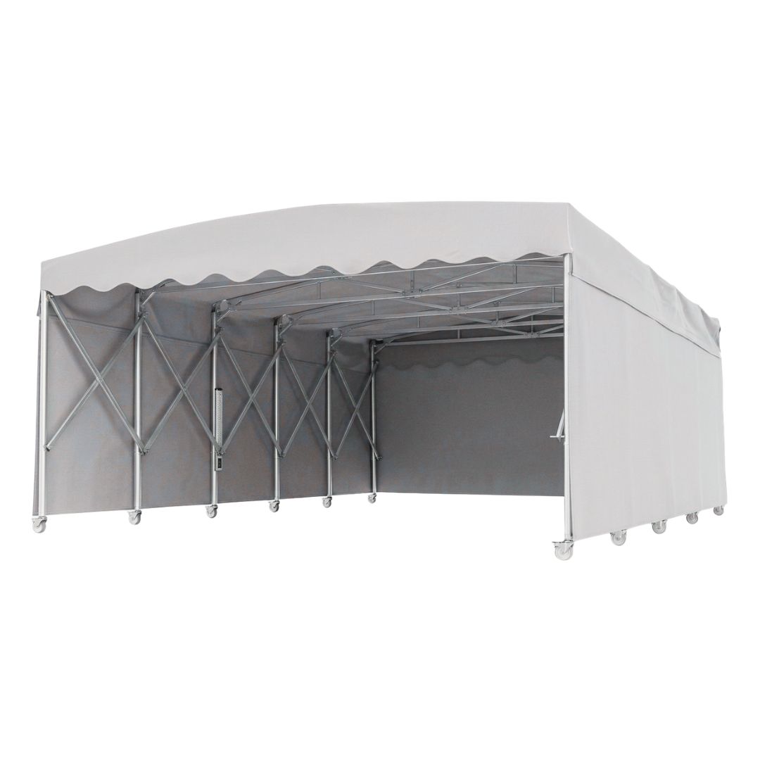 Carpa Plegable Industrial de PVC Impermeable • Tamaño Mediano 6x10 mts 60 m2 • Formato Techo + Laterales