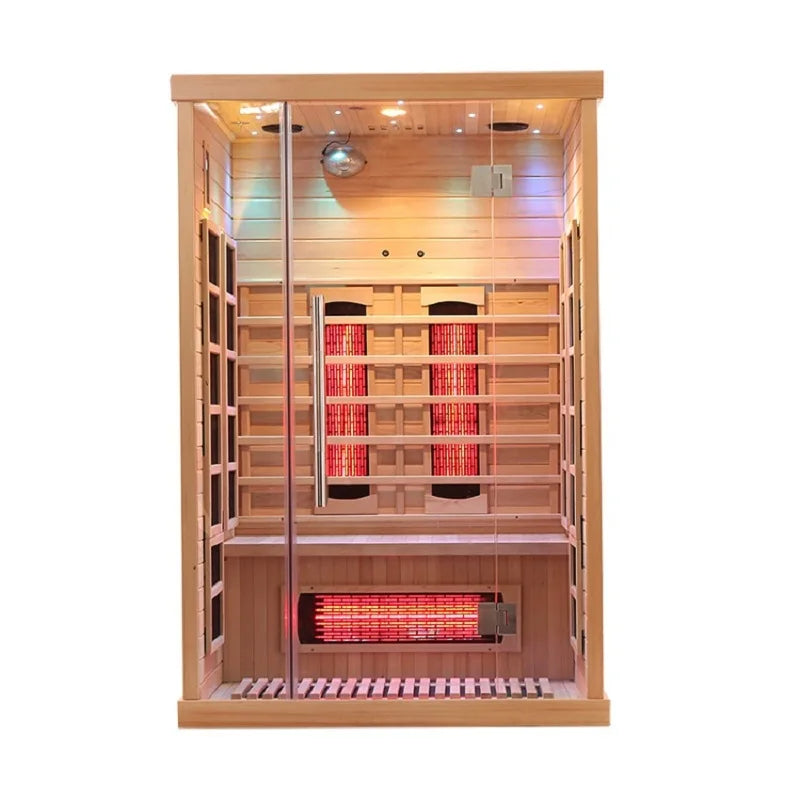Cabina Sauna Infrarrojo • Dos Persona • 120x105x190 cm • Panel de Control USB • Bluetooth
