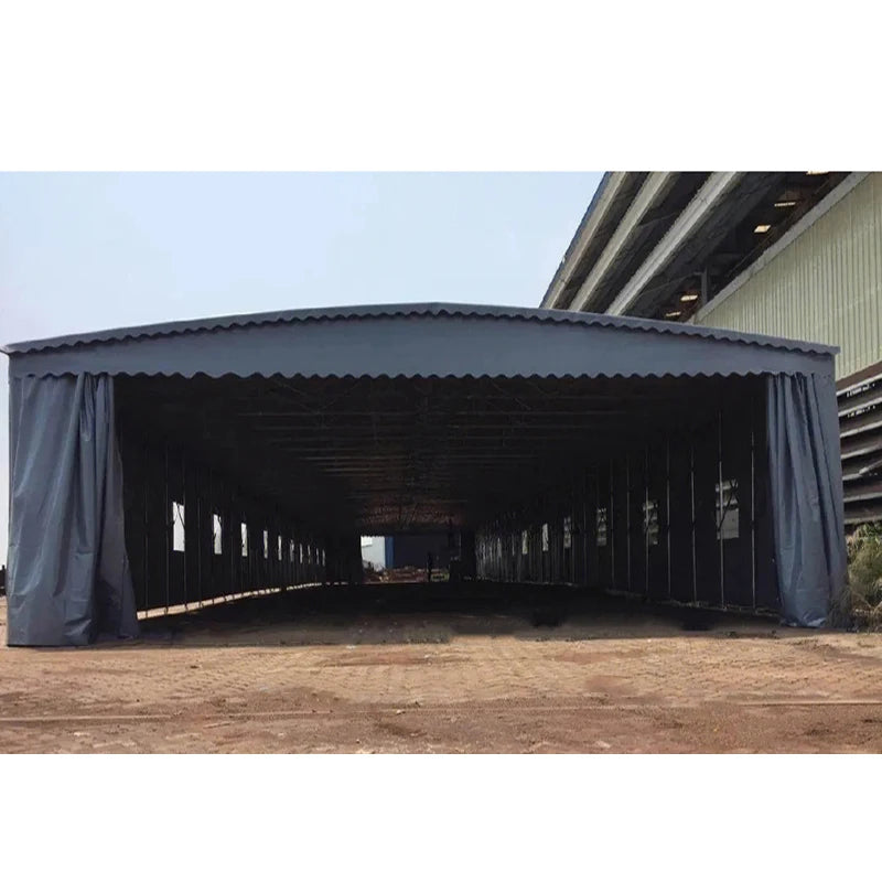 Carpa Plegable Industrial de PVC Impermeable • 4m ancho × 6m largo × 2,5m alt. hombro × 3,2m alt. cumbrera • Tamaño XS 24 m2 • Formato Solo Techo