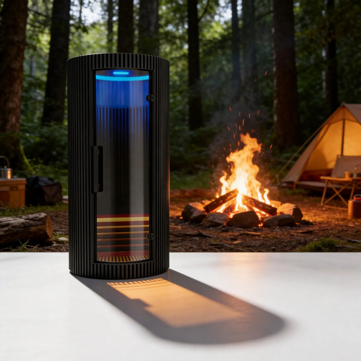 Sauna Infrarrojo NORDIK • PREMIUM • 1 Persona • 102x102x195 cm • Panel de Control Digital • Sistema Audio Bluetooth • Luz RGB • 1590W