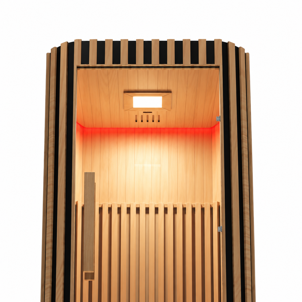 Sauna Infrarrojo • PREMIUM • 1 Persona • 90x90x190 cm • Panel de Control Digital • Sistema Audio Bluetooth • Luz Estelar 7 Colores • 1350W