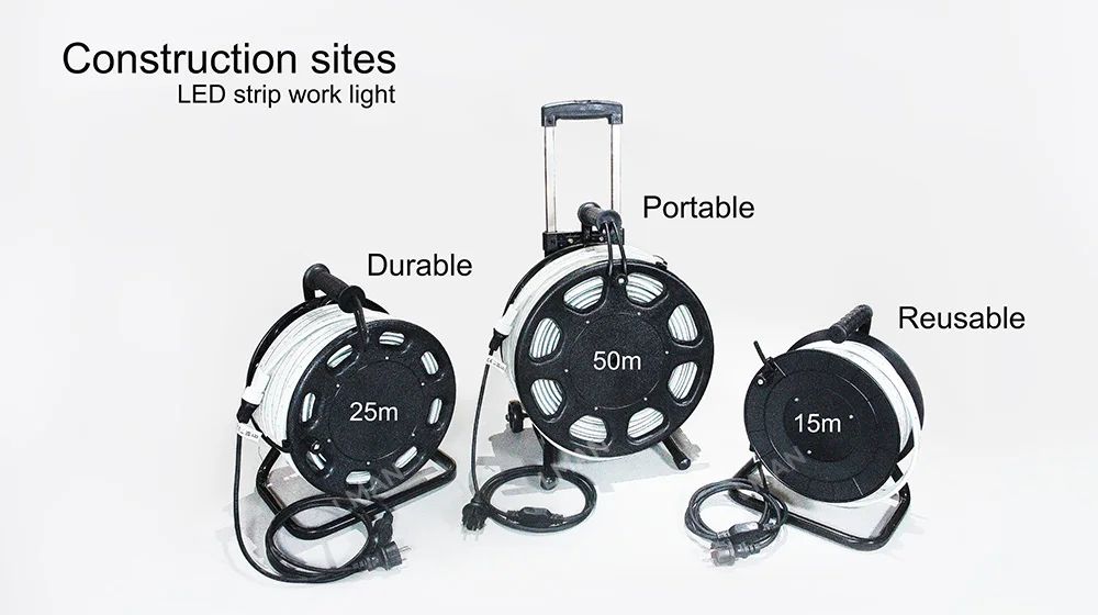 Iluminación LED AC220V para Obras de Construcción, Minería en Túneles, Iluminación Exterior, IP65 Impermeable, Embalaje en Tambor Portátil - 4000K
